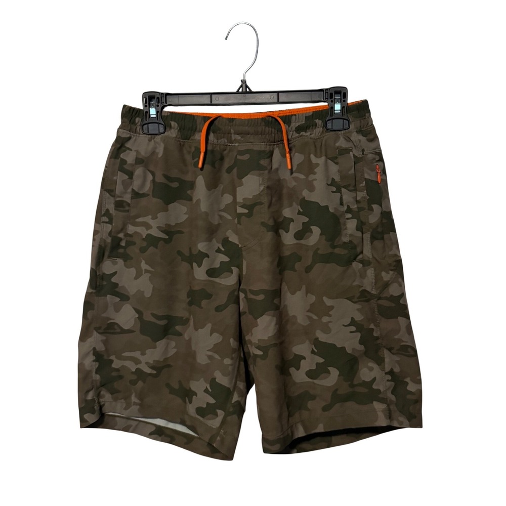 Birddogs Shorts Mens Medium Green Camo Compression Lined 9" Performance Workout